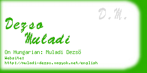 dezso muladi business card