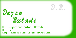 dezso muladi business card